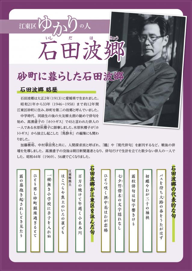 江東区ゆかりの人　石田波郷