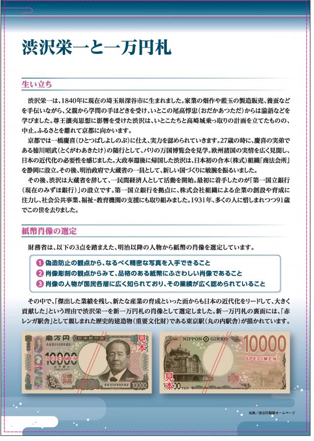 渋沢栄一と一万円札